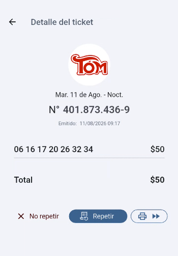 Detalle del ticket